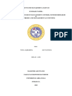 Ringkasan Paper THEORIZING CONTINGENCIES IN MANAGEMENT CONTROL SYSTEMS RESEARCH & AGENCY THEORY AND MANAGEMENT ACCOUNTING