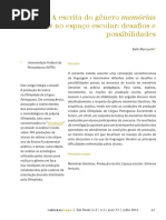 A escrita do gênero memórias literárias no espaço escolar: desafios e possibilidades 