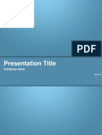 Presentation Title: Company Name