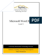 0342 Microsoft Word 2010 Level 1