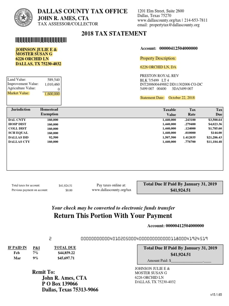 Johnson Tax Statement 10 22 18 Pdf Taxation In The United States