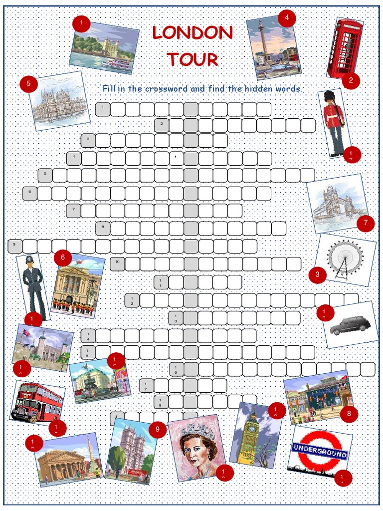 London Tour Crossword Puzzle Crosswords Icebreakers Oneonone Activities