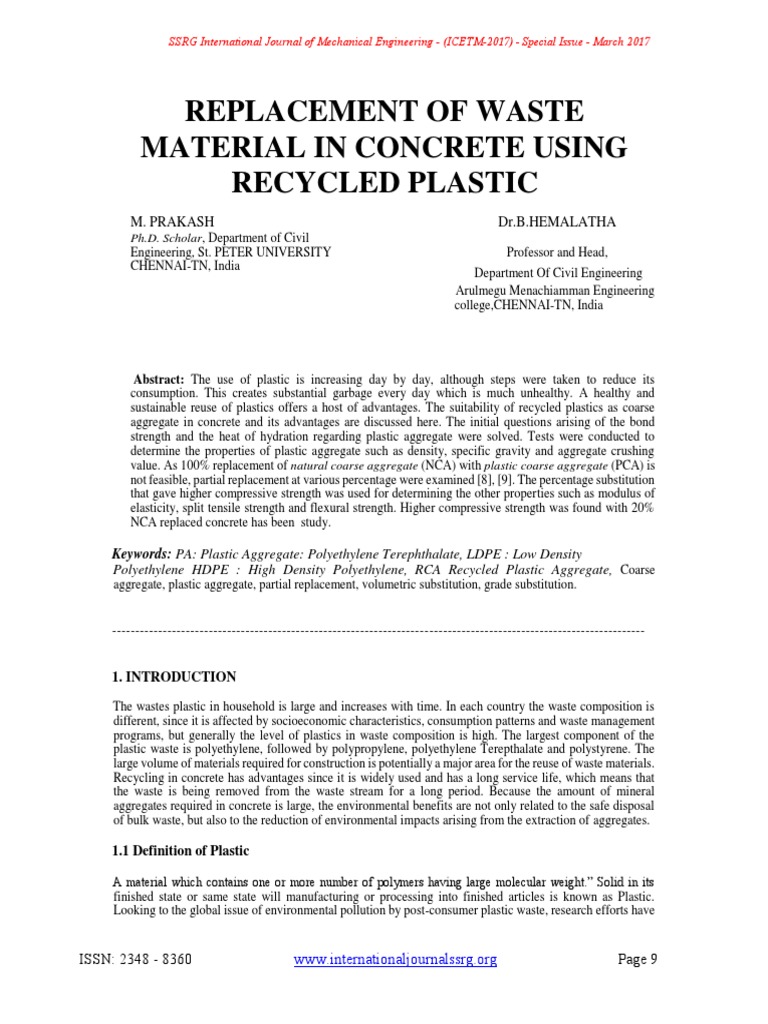 Recycled Plastic Aggregate in Concrete | PDF | Construction Aggregate ...