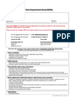Well Data Requirement Sheet (WDRS)