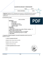 Prueba lenguaje y comunicación 2°