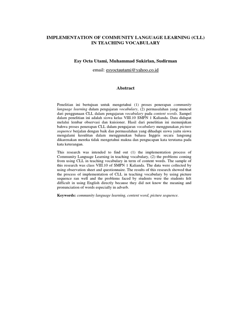 Penerapan Ccl Pdf Pdf Vocabulary English Language