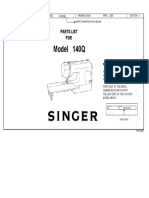 Parts list for Model 140Q sewing machine