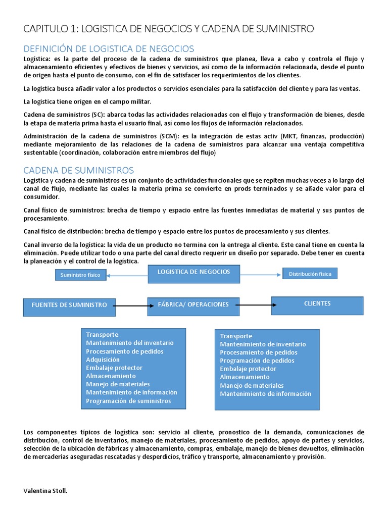 Valor de la Logística en la Cadena de Suministro | PDF | Logística ...