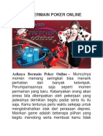 Asiknya Bermain Poker Online