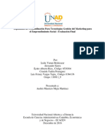 Diplomado de Profundización para Tecnologías Gestión Del Marketing para El Emprendimiento Social - Evaluación Final