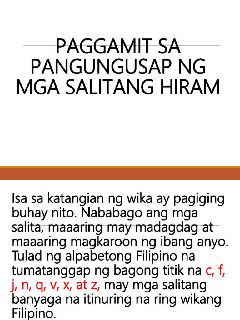 Mga Halimbawa Ng Hiram Na Salita - mga paksa