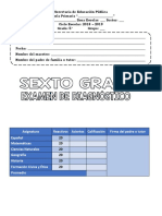 Examen Diagnostico Sexto Grado 2018-2019