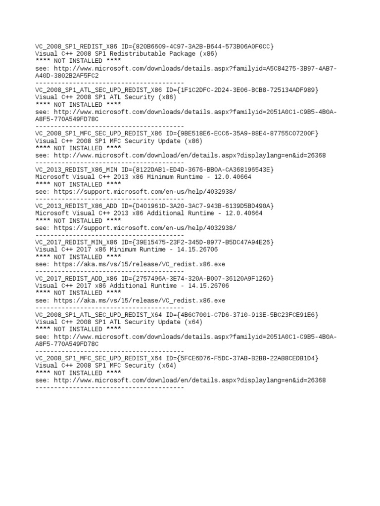 Check Vcredist Result | PDF