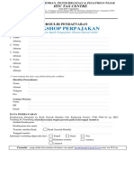 2. Formulir Wokshop Pajak Kupas Tuntas Pp 23 Tahun 2018