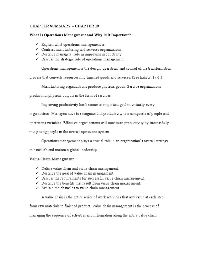 Chapter 19 Introduction To Management Pearson Pdf Operations