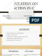 Function in C: Presentation On