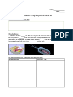 Guided Notes Living Things and Cells