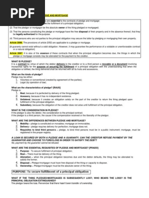 Pledge and Mortgage