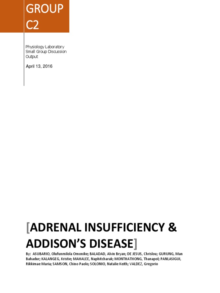 Adrenal Insufficiency & Addison'S Disease: April 13, 2016 | PDF ...