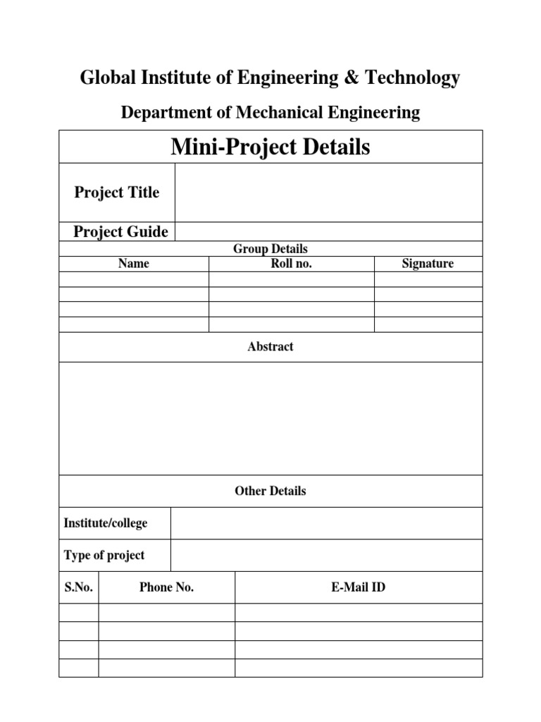 Mechanical Engineering Mini-Project Overview | PDF | Art | Computers