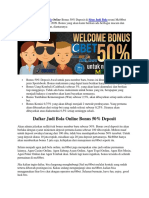 Daftar Judi Bola Online Bonus 50% Deposit