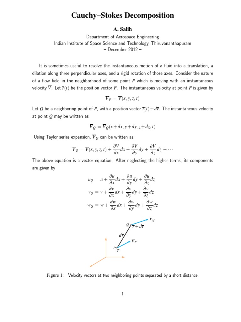 Cauchy Stokes | PDF | Euclidean Vector | Deformation (Mechanics)