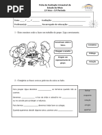 ficha de 2º ano Estudo do Meio