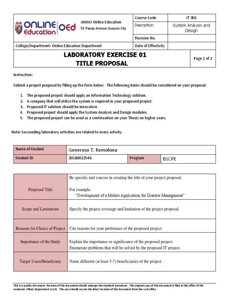 Week 3 Laboratory Exercise 01 Final | PDF | Educational Technology ...