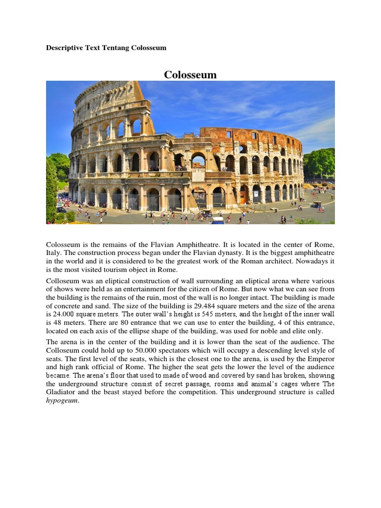 Descriptive Text Tentang Colosseum