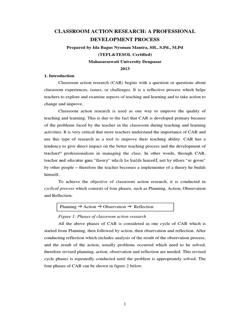 Classroom Action Research | PDF | Action Research | Scientific Method