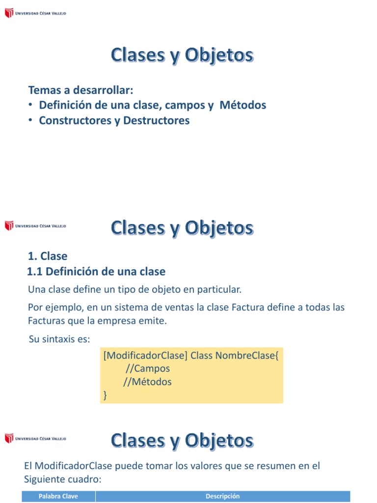 Clases y Objetos en Programación OOP | PDF | Objeto (informática ...