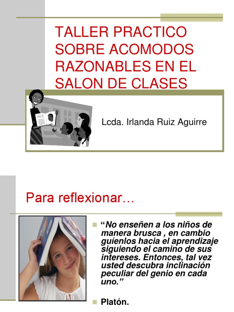 Acomodos Razonables en Educación Especial | PDF | Desorden hiperactivo ...