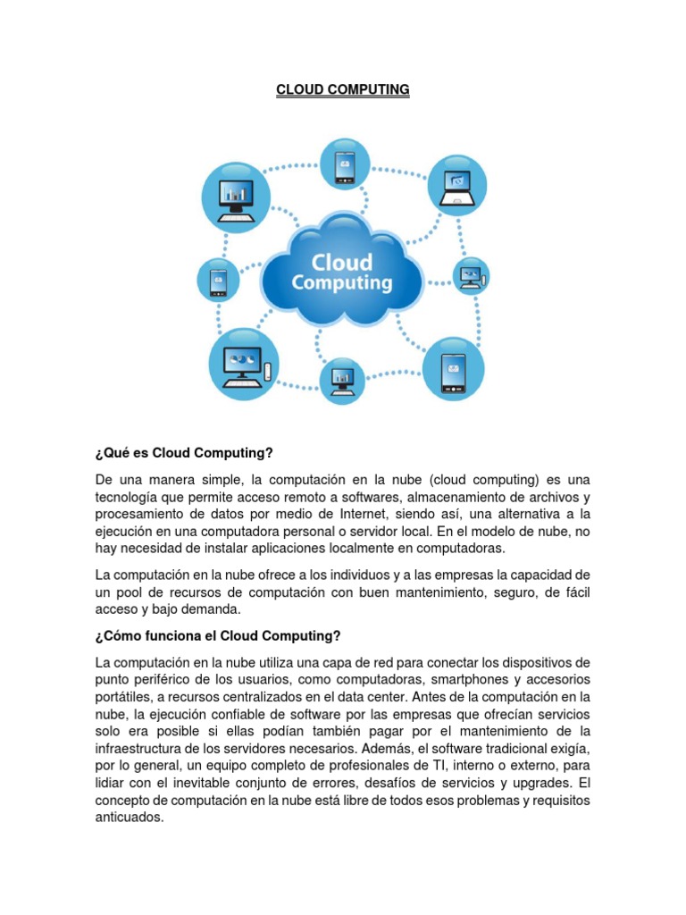 Introducción a la Computación en la Nube | PDF | Computación en la nube ...