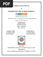 Marketing Mix of IDBI Federal