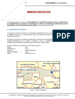 Memoria Descriptiva Saneamiento - Lorente