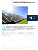 A Energia Solar Mais Barata Do Mundo Será Gerada No México