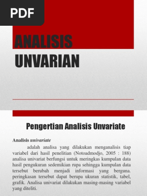Analisis Unvarian