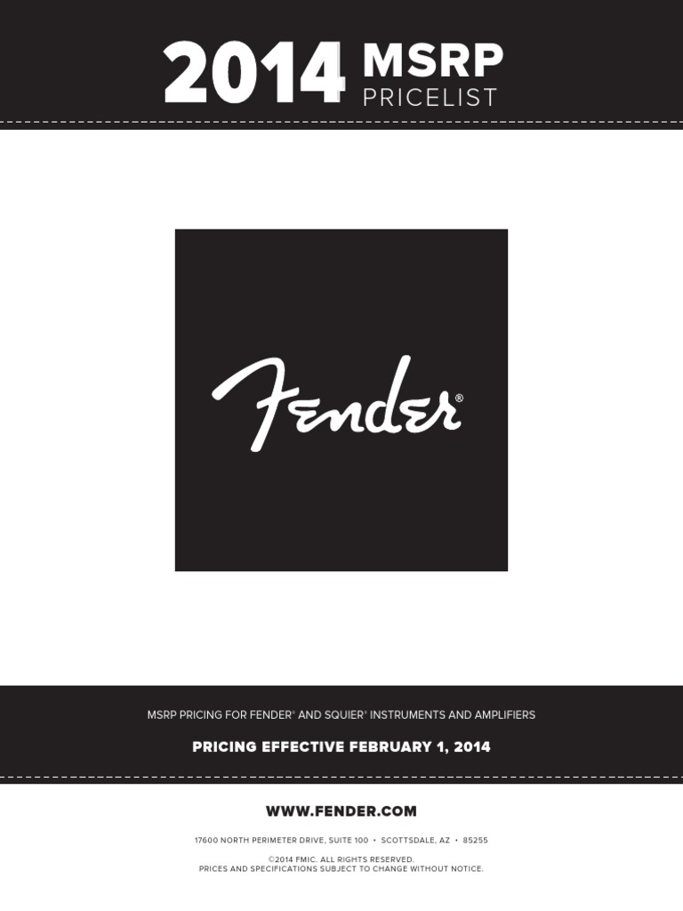 Fender Instruments Price List | PDF | Guitar Family Instruments | Music ...