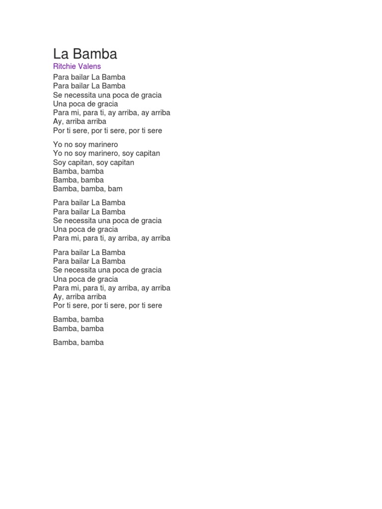 La Bamba PDF La Bamba (Canción)