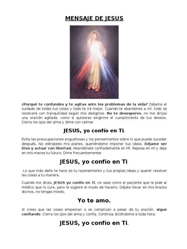 Mensaje de Jesus | PDF | Amor | Dios