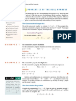 Properties of The Real Numbers: Section