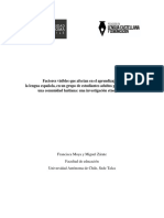 Factores Visibles Que Afectan en El Aprendizaje de La Lengua Española, en Un Grupo de Estudiantes Adultos Pertenecientes A Una Comunidad Haitiana: Una Investigación Etnográfica