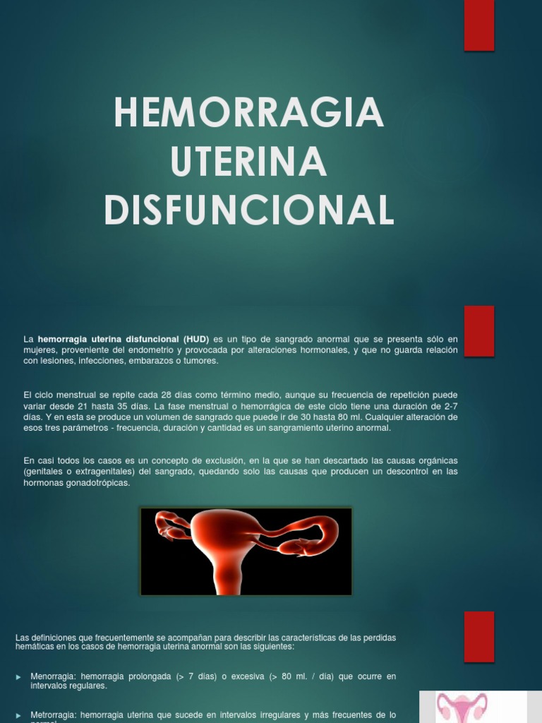 Hemorragia Uterina Disfuncional PDF Ciclo menstrual Sistema