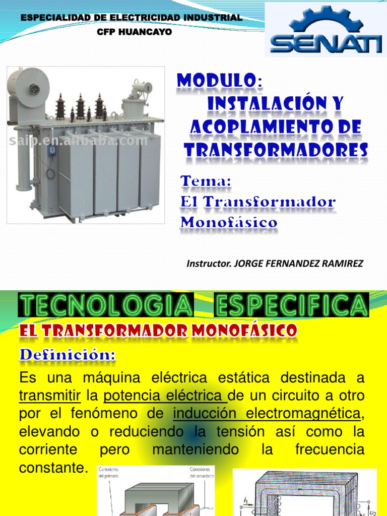 Transformador Monofásico: Instalación y Uso | PDF | Transformador