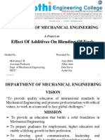 Effect of Additives On Blending of Fuels: Department of Mechanical Engineering