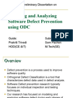 Modeling and Analyzing Software Defect Prevention Using ODC: A Preliminary Dissertation On