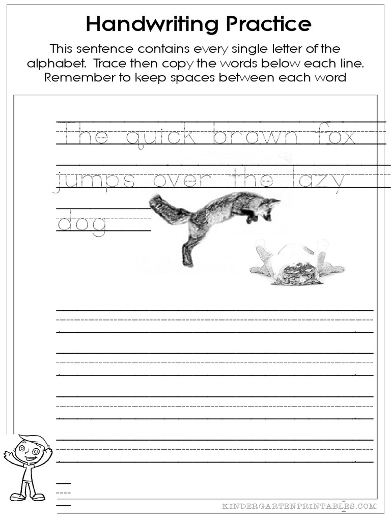 Quick Brown Fox Handwriting Practice | PDF