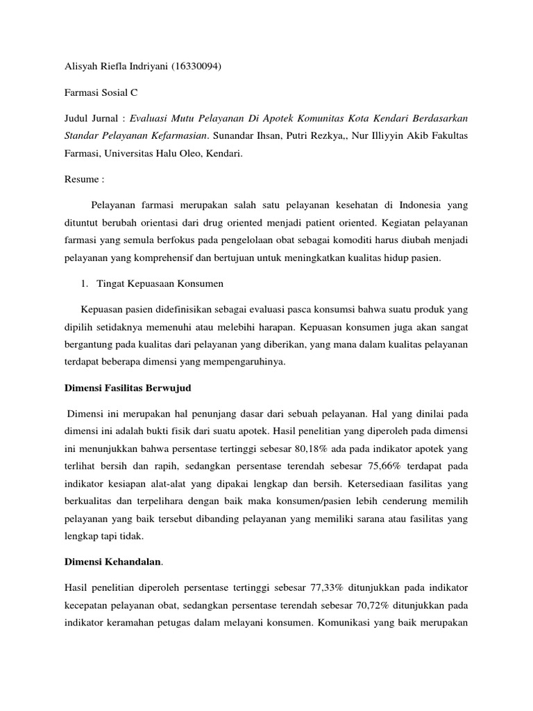 Contoh Resume Jurnal Farmasi Englshjy