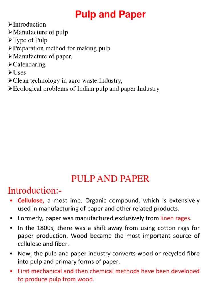 Report of Paper and Pulp | PDF | Pulp (Paper) | Paper