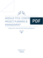 Assignment Title: Construction Project Planning and Management